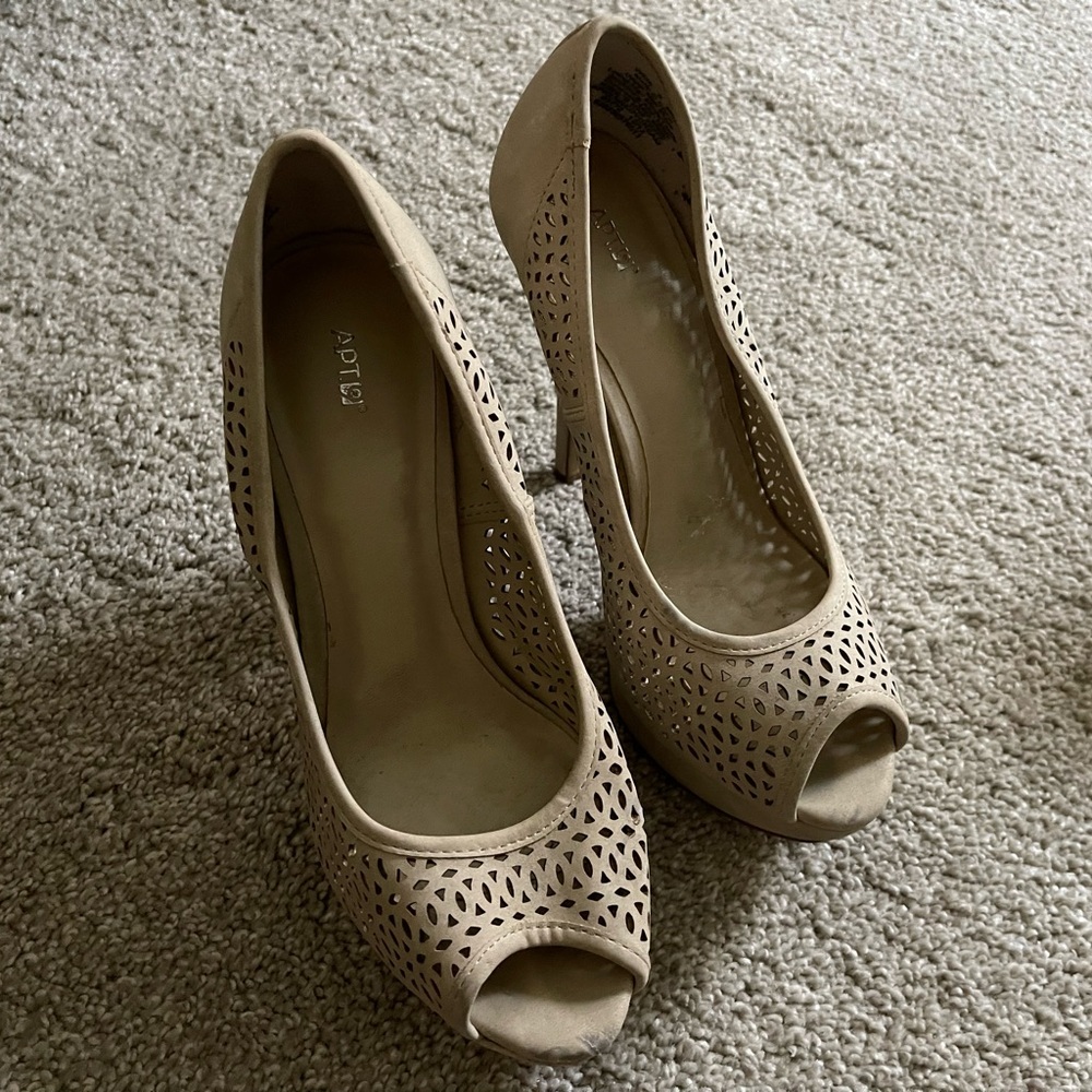 Apt 9 nude color heels.